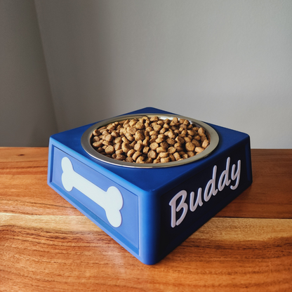 Personalized Dog Food Bowl Holder | 32oz Pet Food Bowl Stand