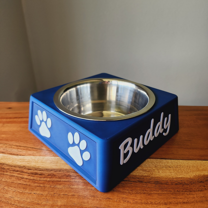 Personalized Dog Food Bowl Holder | 32oz Pet Food Bowl Stand