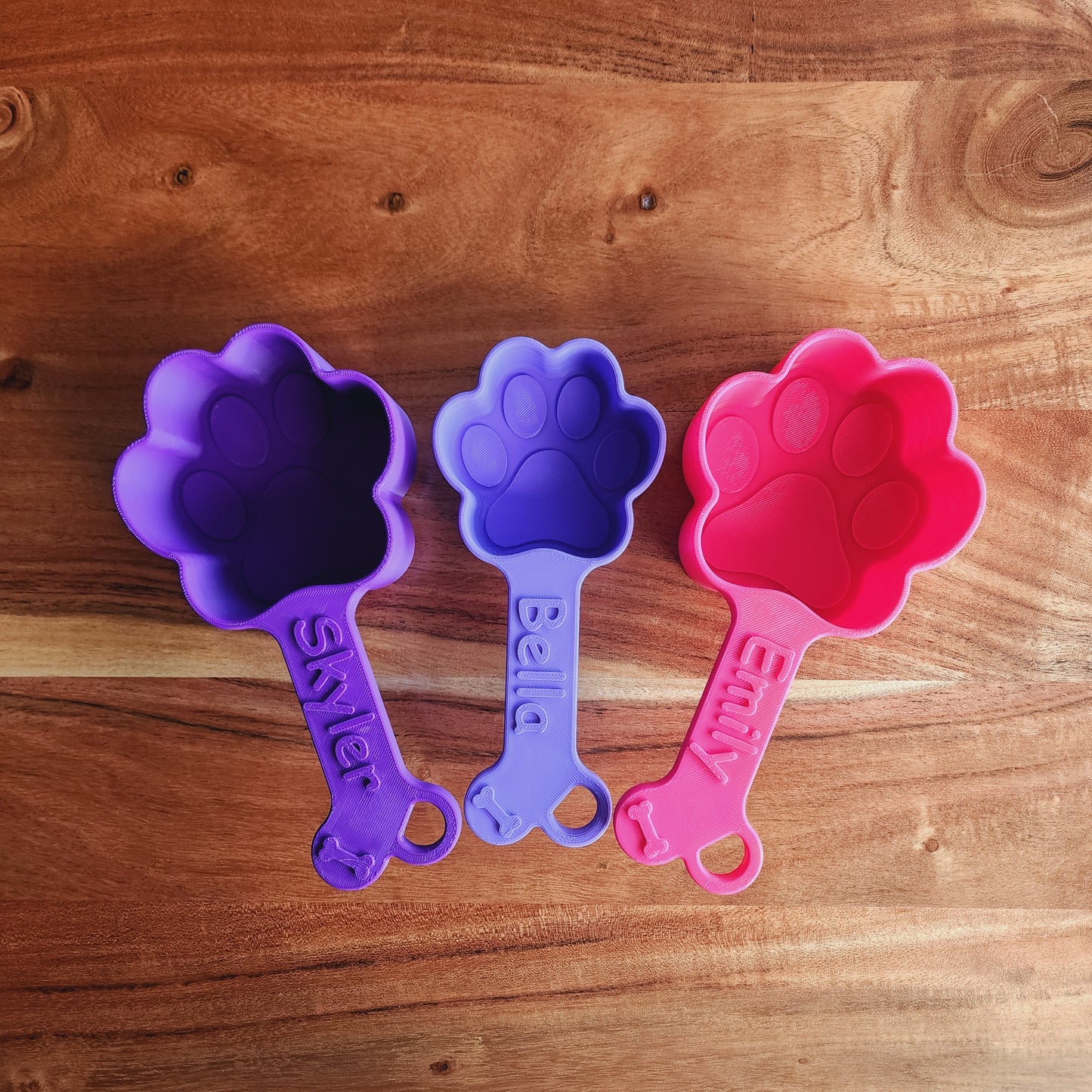 Personalized Paw Print Dog Food Scoop - Single Color | Measuring Cup