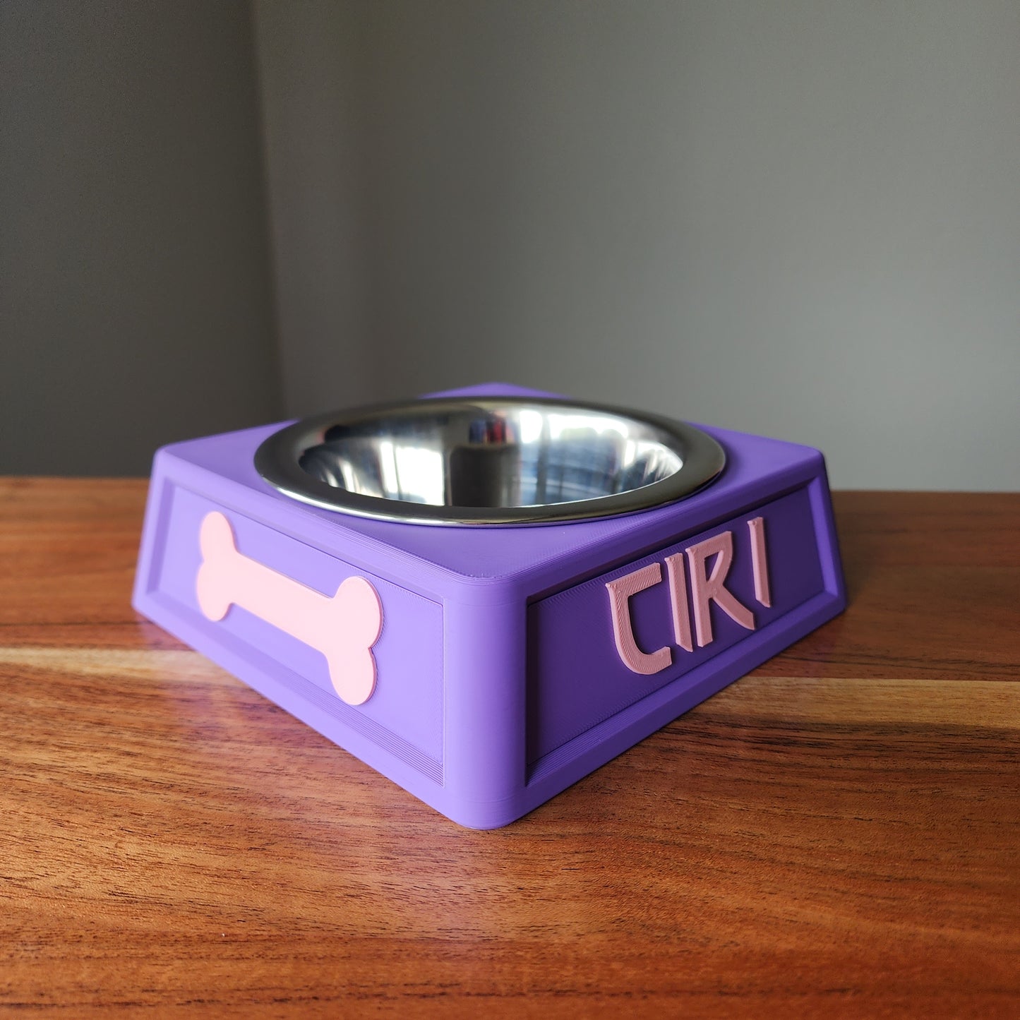 Personalized Dog Food Bowl Holder | 16oz Pet Food Bowl Stand