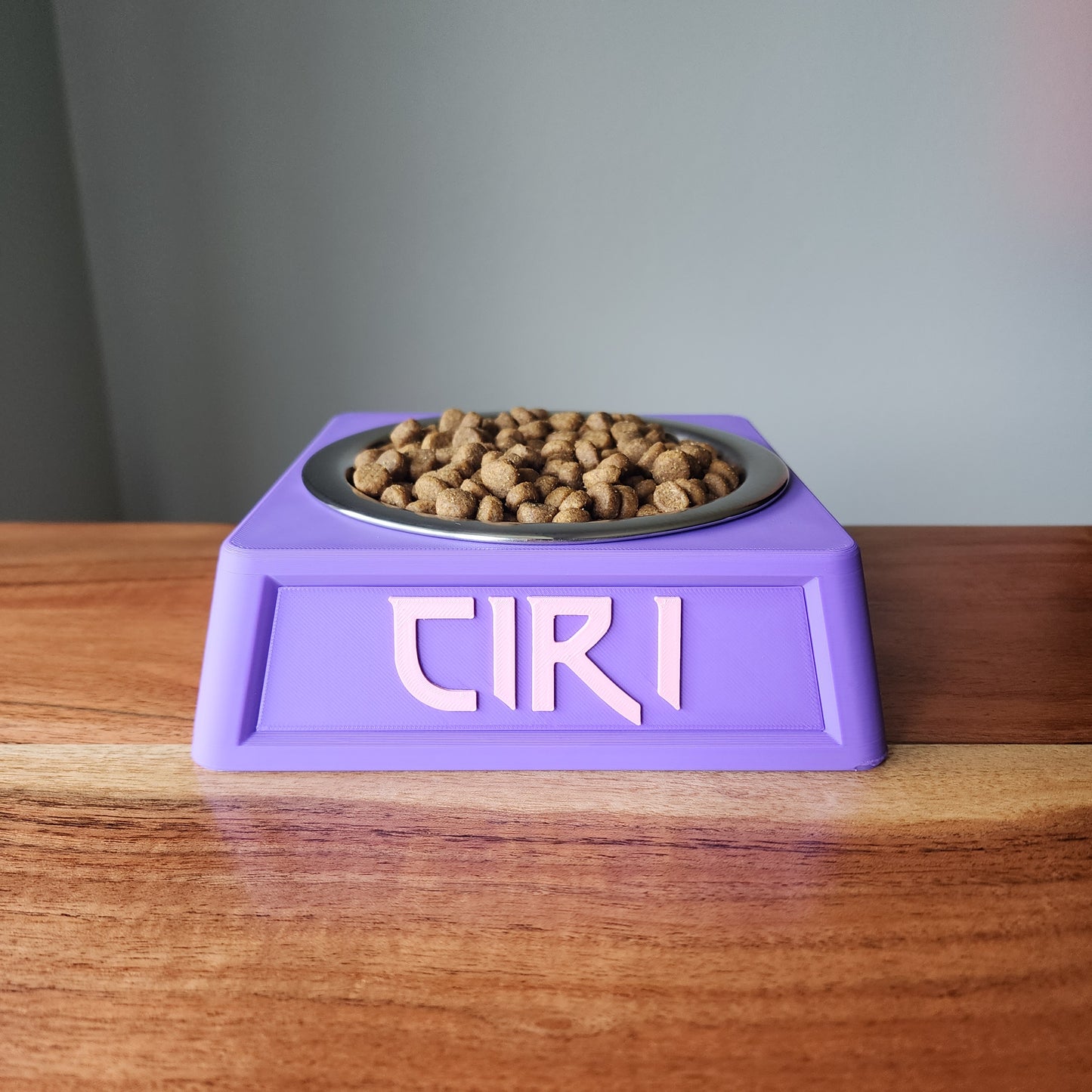 Personalized Dog Food Bowl Holder | 16oz Pet Food Bowl Stand