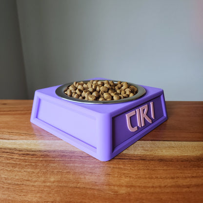 Personalized Dog Food Bowl Holder | 16oz Pet Food Bowl Stand