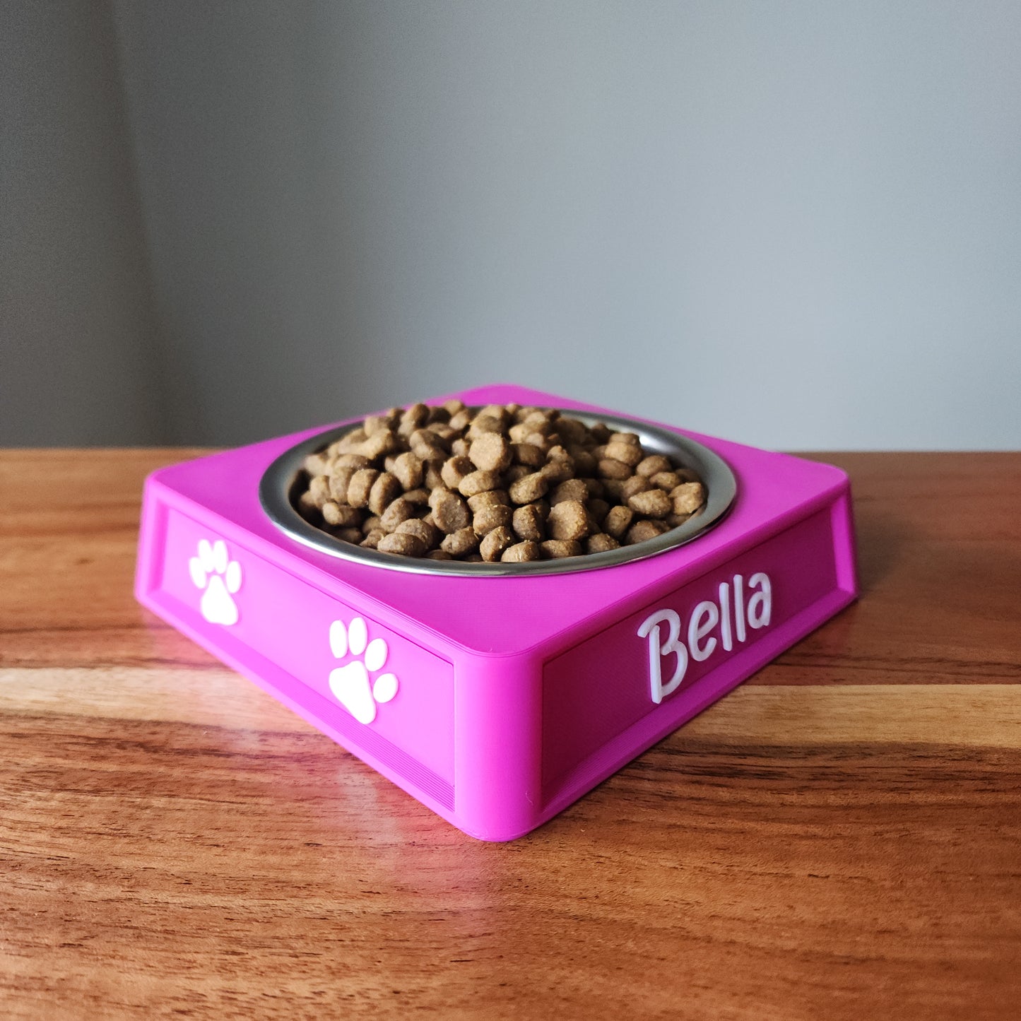 Personalized Dog Food Bowl Holder | 8oz Pet Food Bowl Stand