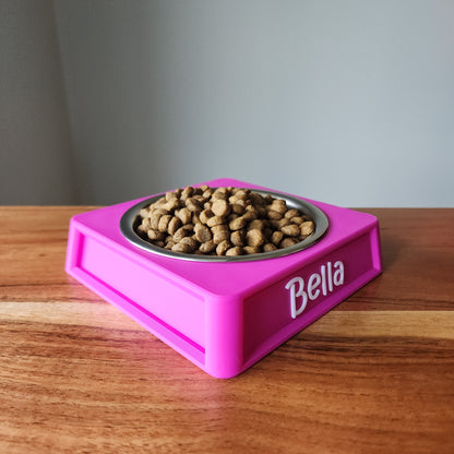 Personalized Dog Food Bowl Holder | 8oz Pet Food Bowl Stand