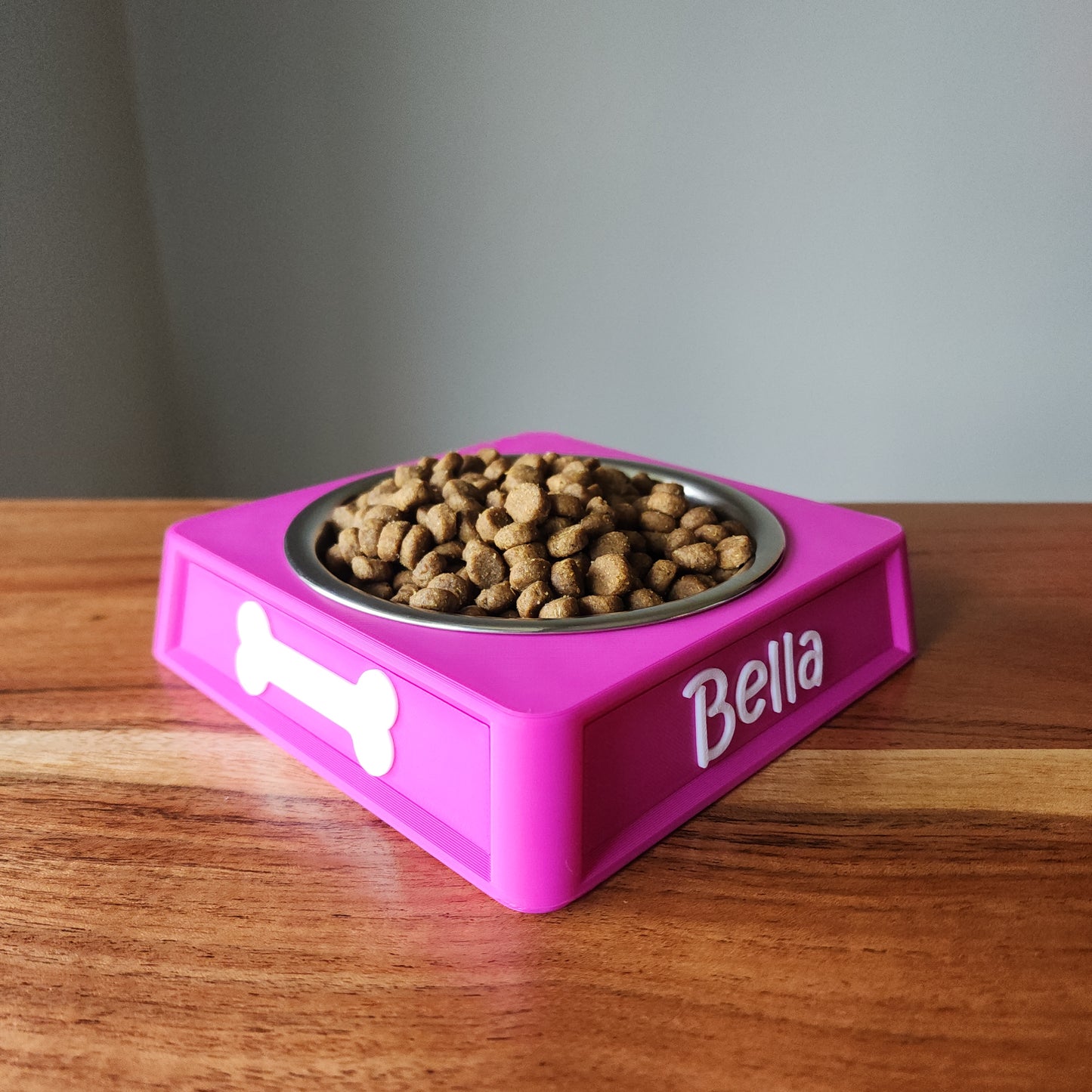 Personalized Dog Food Bowl Holder | 8oz Pet Food Bowl Stand