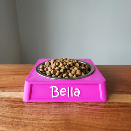 Personalized Dog Food Bowl Holder | 8oz Pet Food Bowl Stand