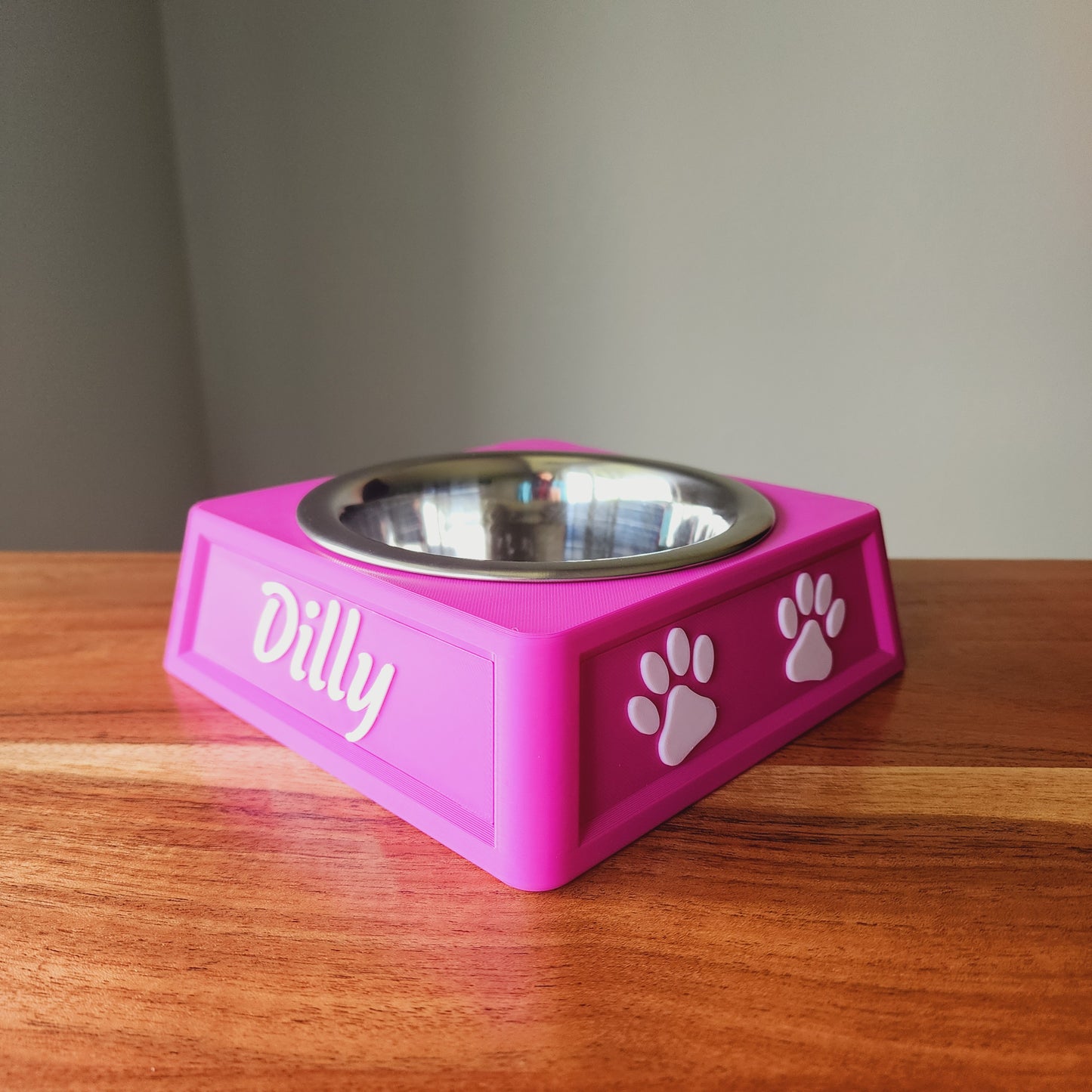 Personalized Dog Food Bowl Holder | 16oz Pet Food Bowl Stand