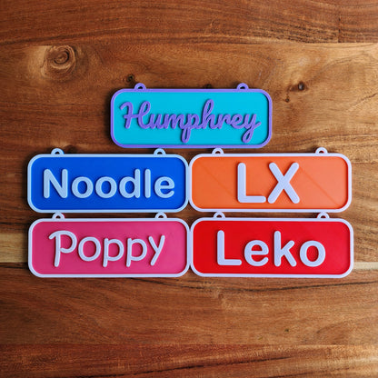 Personalized Pet Crate Sign | Custom Pet Cage Rectangle Nameplate