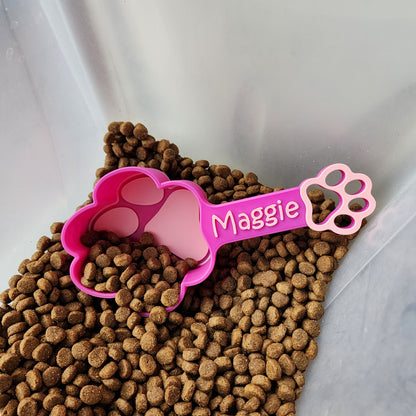Personalized Double Paw Outline Dog Food Scoop | Measuring Cup