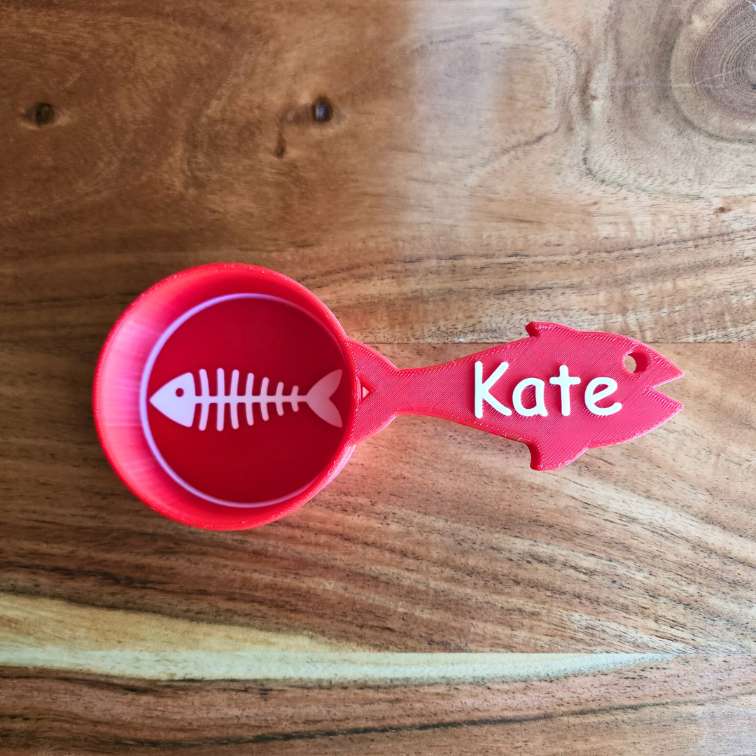 Personalized Cat Food Scoop with Fish Handle | Measuring Cup