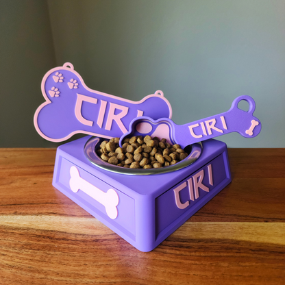 Bundle Offer! Personalized Dog Food Scoop, Nameplate, and Food Bowl