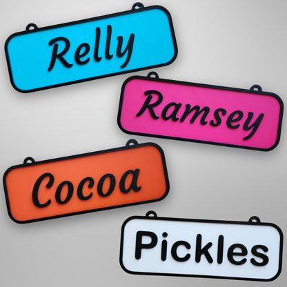 Personalized Pet Crate Sign | Custom Pet Cage Rectangle Nameplate