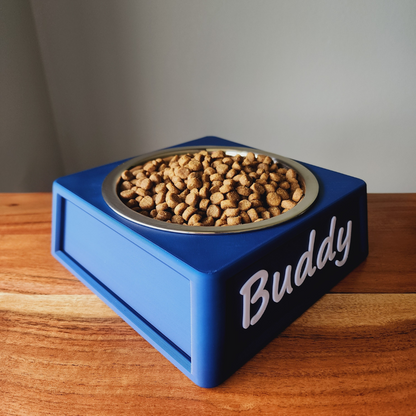 Personalized Dog Food Bowl Holder | 32oz Pet Food Bowl Stand