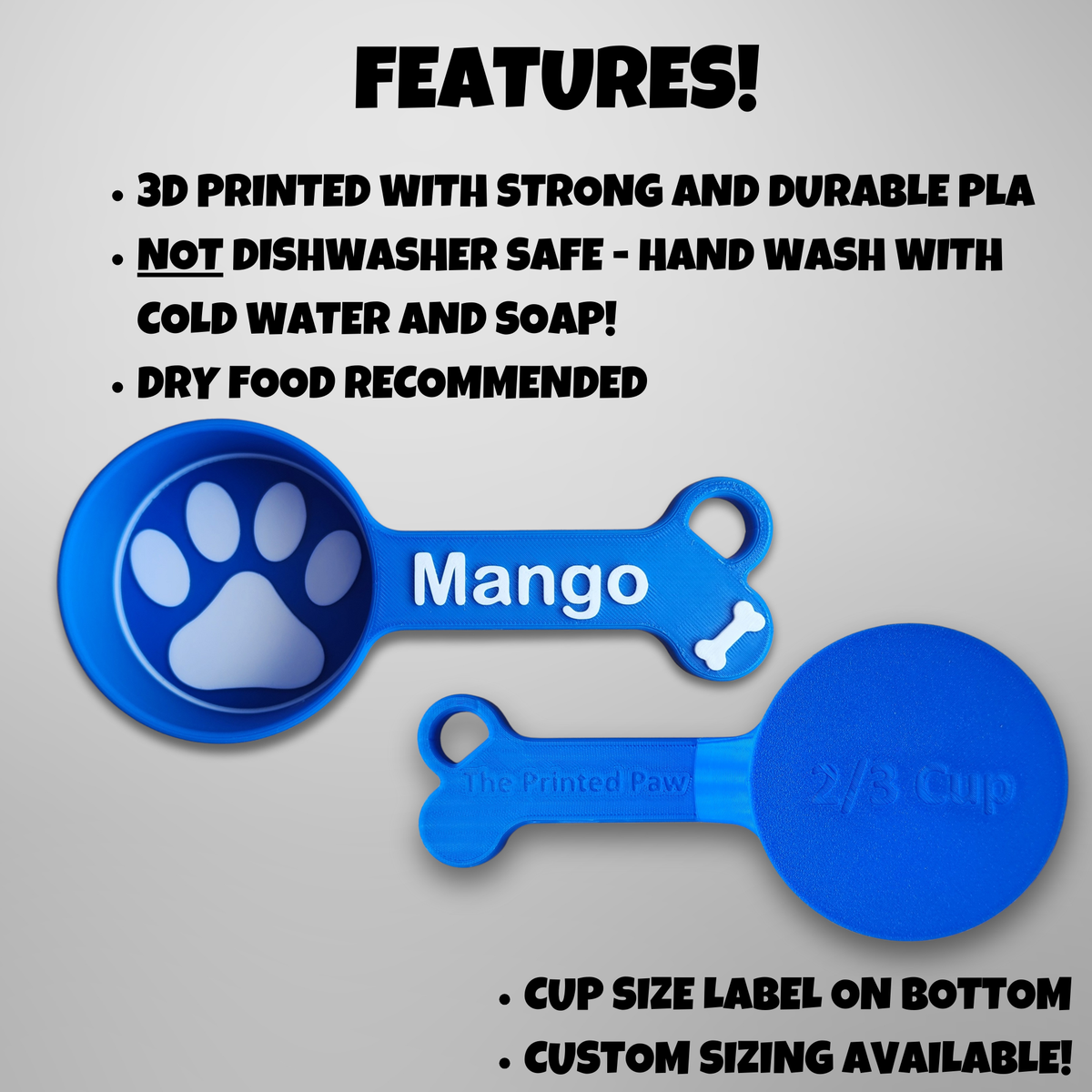 Personalized Dog Food Scoop | Measuring Cup