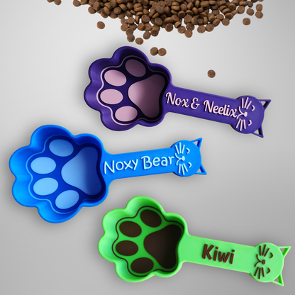 Personalized Paw Print Cat Food Scoop | Measuring Cup