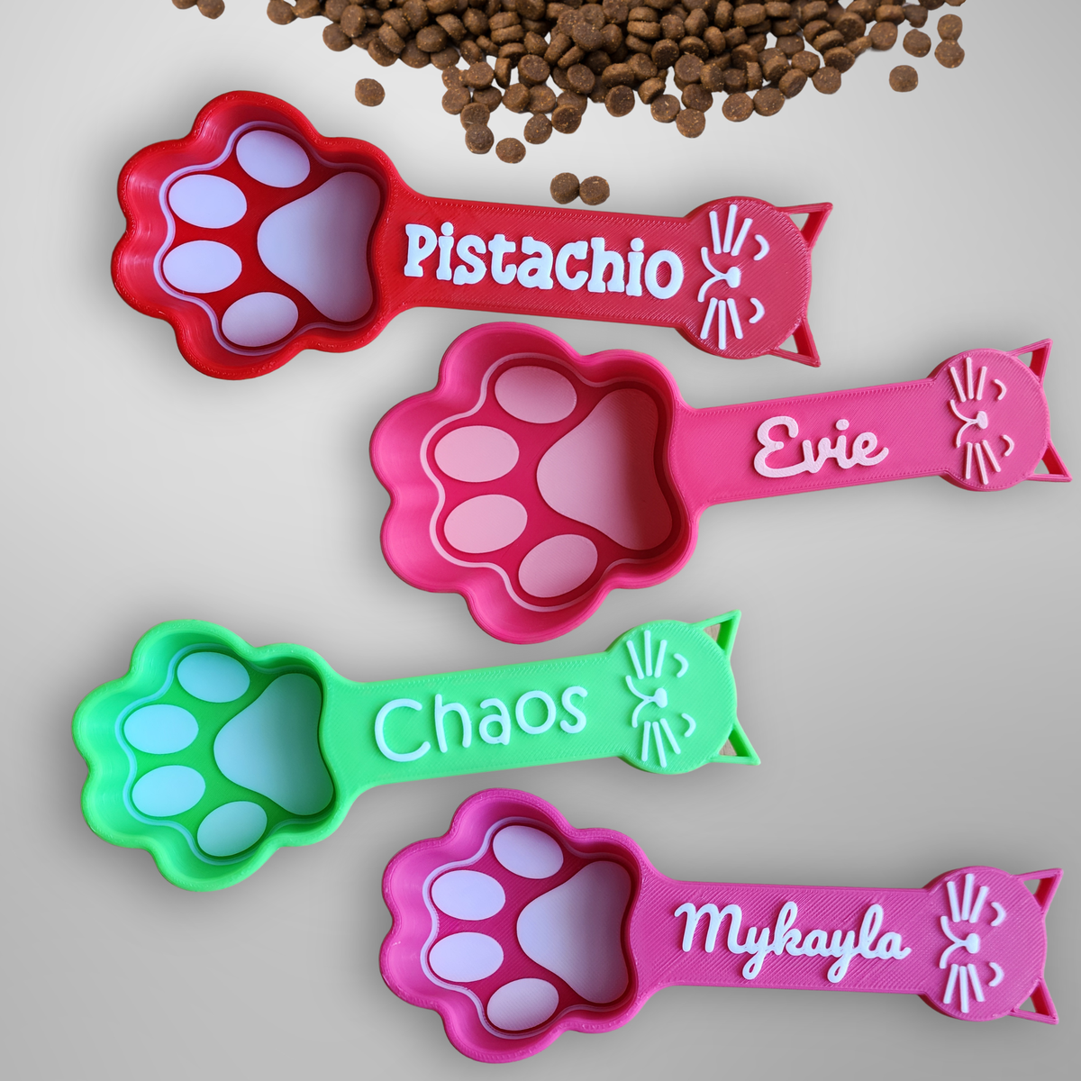 Personalized Paw Print Cat Food Scoop | Measuring Cup
