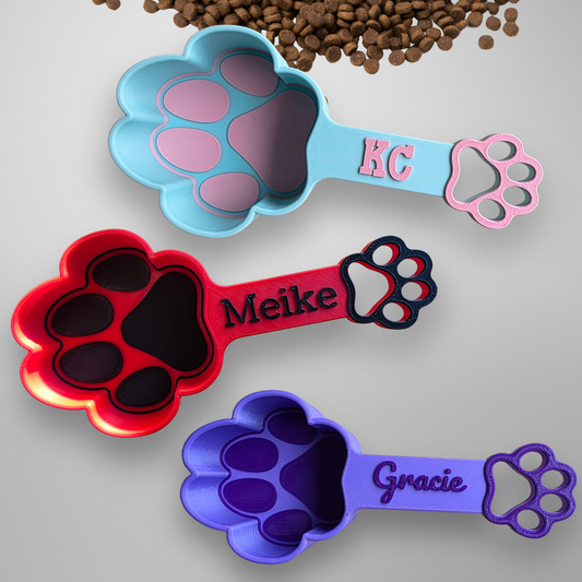 Personalized Double Paw Outline Dog Food Scoop | Measuring Cup
