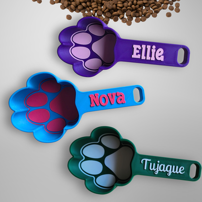 Personalized Dog Paw Food Scoop | Straight Handle Measuring Cup