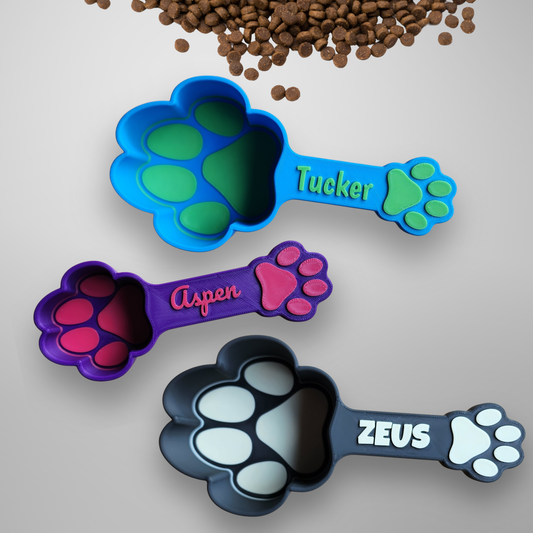 Personalized Double Paw Dog Food Scoop | Measuring Cup