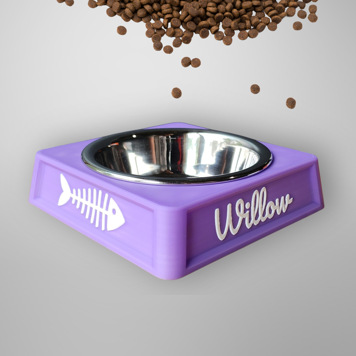 Personalized Cat Food Bowl Holder | 8oz Pet Food Bowl Stand