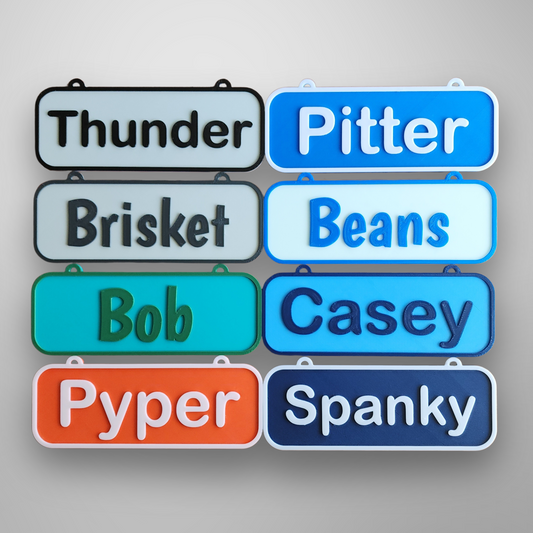 Personalized Pet Crate Sign | Custom Pet Cage Rectangle Nameplate