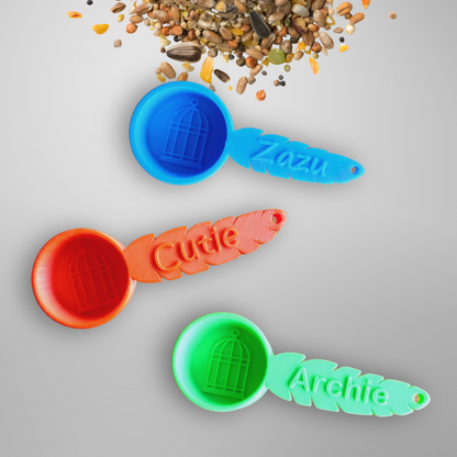 Personalized Bird Food Scoop - Single Color | Measuring Cup