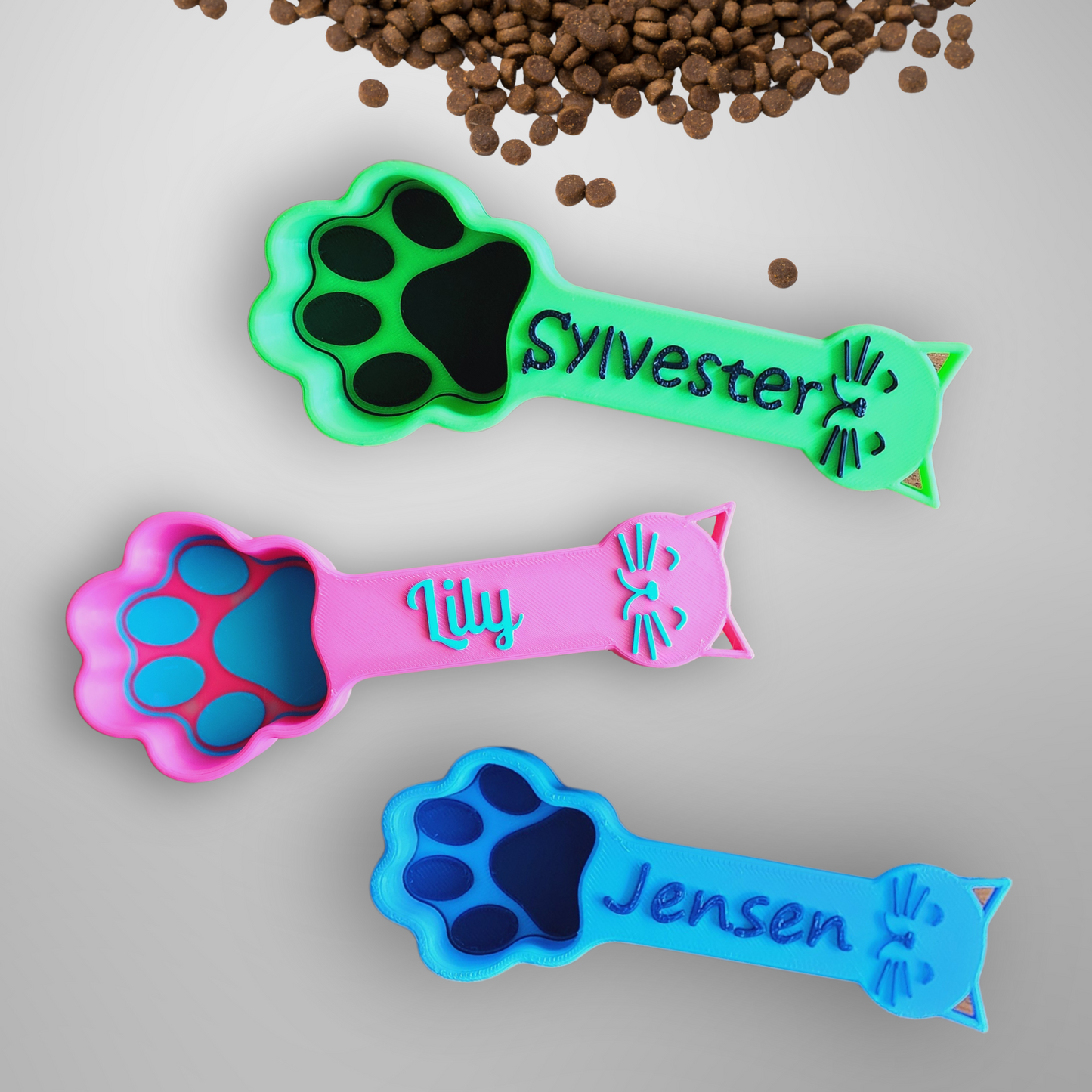 Personalized Paw Print Cat Food Scoop | Measuring Cup