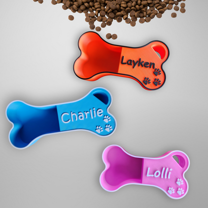 Personalized Bone-Shaped Dog Food Scoop | Measuring Cup