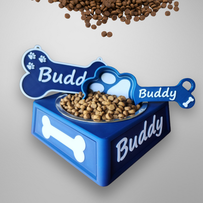 Bundle Offer! Personalized Dog Food Scoop, Nameplate, and Food Bowl