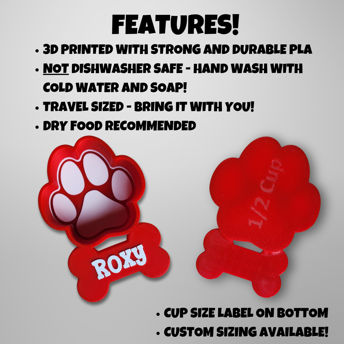 Personalized Travel Dog Food Scoop | Measuring Cup