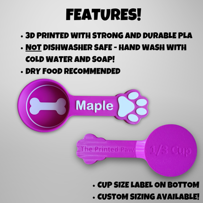 Personalized Dog Food Scoop | Bone Measuring Cup