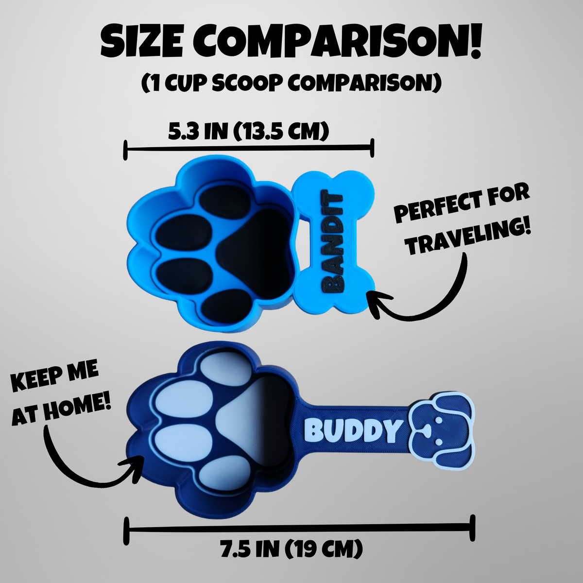 Personalized Travel Dog Food Scoop | Measuring Cup