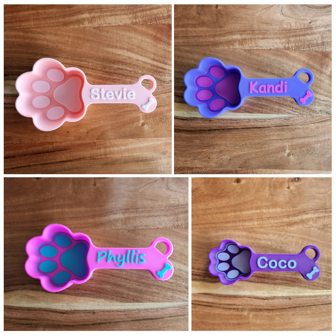 Personalized Dog Food Scoop | Paw Print Measuring Cup