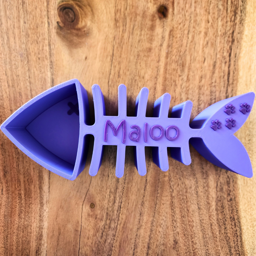 Personalized Fish Skeleton Cat Food Scoop | Measuring Cup