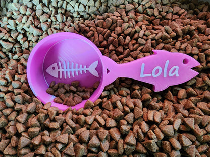 Personalized Cat Food Scoop with Accent Color, Pet Food Measuring Cup, Kibble Scoop, Custom Cat Gift Idea