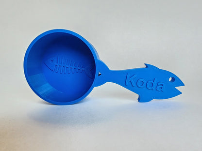 Personalized Cat Food Scoop with Fish Handle - Single Color | Measuring Cup