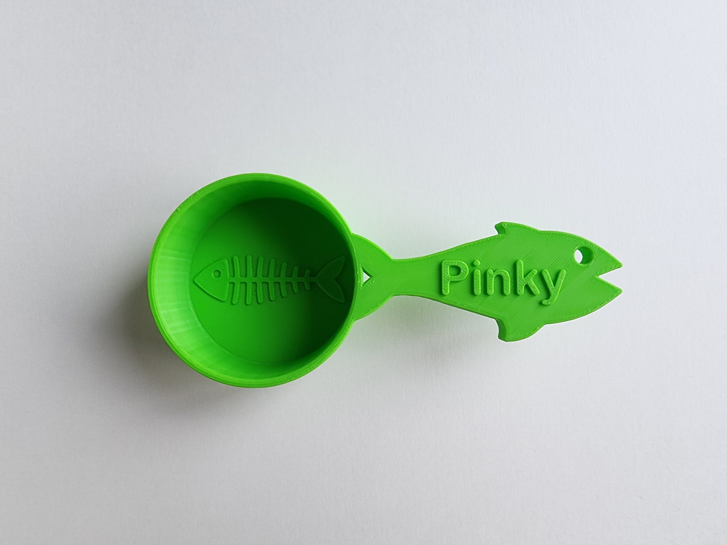 Personalized Cat Food Scoop with Fish Handle - Single Color | Measuring Cup