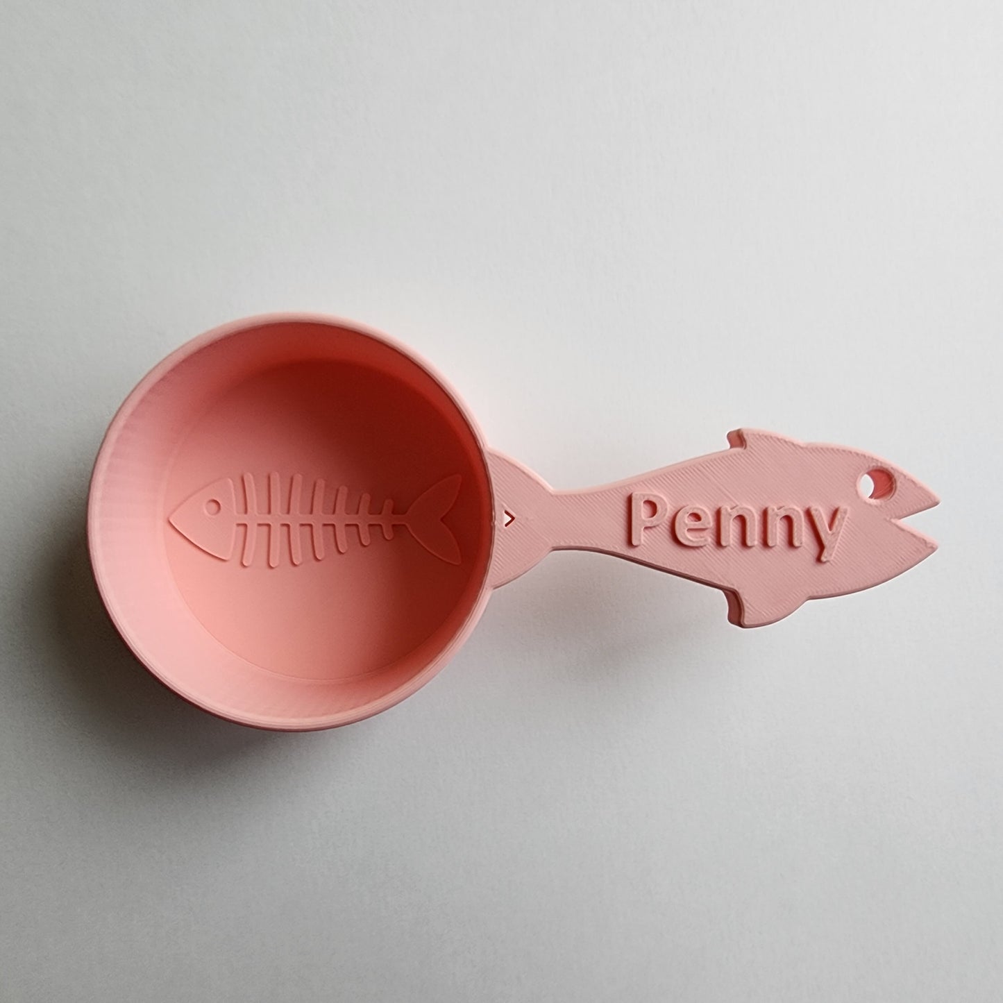 Personalized Cat Food Scoop with Fish Handle - Single Color | Measuring Cup