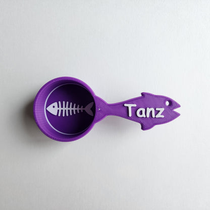 Personalized Cat Food Scoop with Accent Color, Pet Food Measuring Cup, Kibble Scoop, Custom Cat Gift Idea