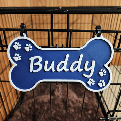 Personalized Dog Crate Sign, Custom Kennel Nameplate, Hanging Doghouse Decor, Dog Gift Idea