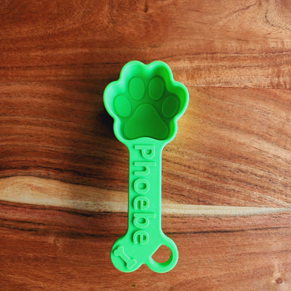 Personalized Paw Print Dog Food Scoop - Single Color | Measuring Cup